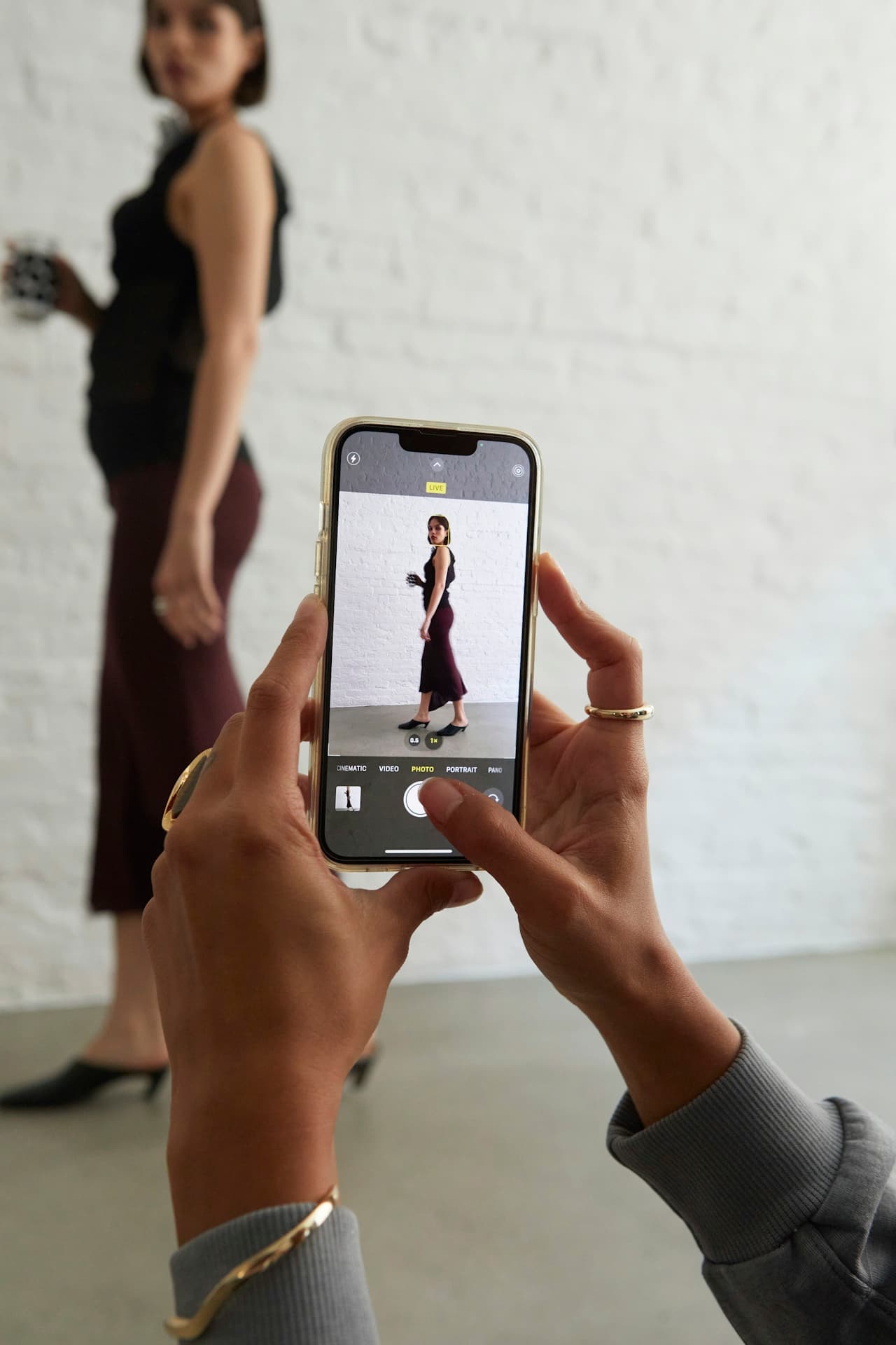 Taking a photo on a phone